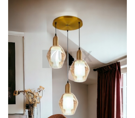 COLGANTE 3L BASE RED. C/ TULIPA VID. CARAMELO A29334