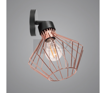 APLIQUE COBRE 1 LUZ VINTAGE TIPO ROMBO