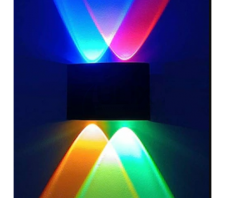 8201 APLIQUE 2 LUPAS 4W NEGRO LUZ RGB ECO 4950-4