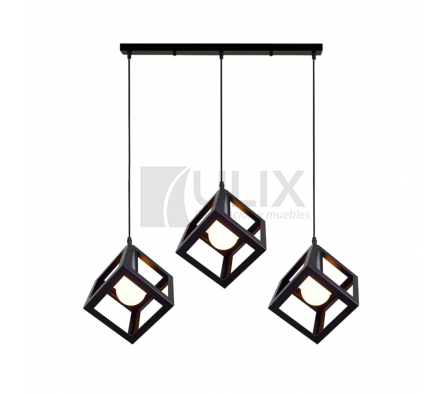 COLGANTE VINTAGE LINEAL 3L ROMBO E27 