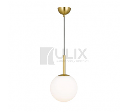 COLGANTE 1L E27 GLOBO BL C/ MEDIO TUBO DORADO