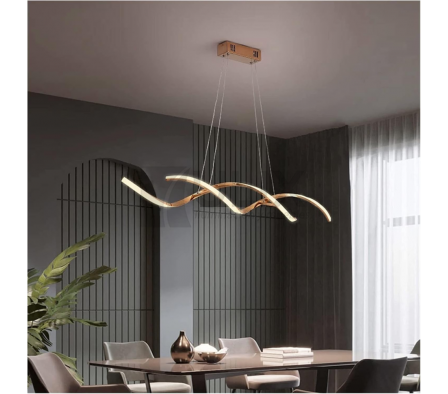 COLGANTE LED DORADO TIPO TRENZADO 3TONOS