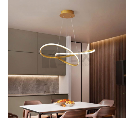 COLGANTE LED DORADO DISEÑO TORCIDO 3TONOS