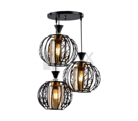 COLGANTE DE 3L E27 METALICO NEGRO CABEZALES LP-A38338