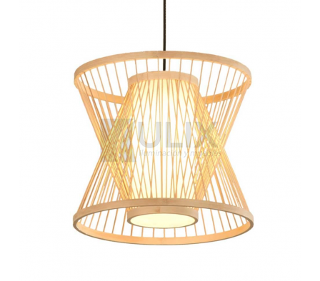 COLGANTE 1L E27 CILINDRO SIMIL MADERA NATURAL