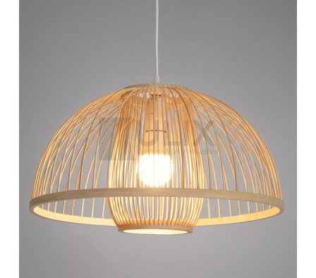 COLGANTE TIPO HONGO SIMIL MADERA 1 LUZ