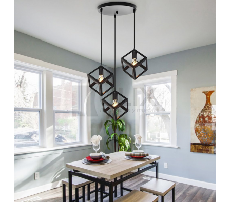 COLGANTE VINTAGE EL BASE RED. ROMBO 3L E27