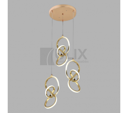 COLGANTE 3L DORADO 3 TONOS BASE REDONDA