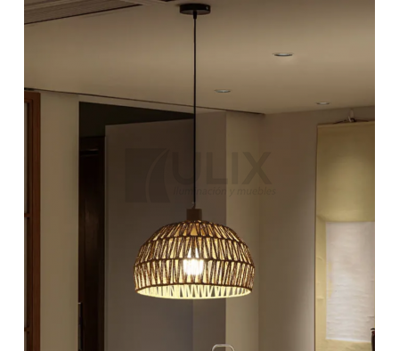 COLGANTE 1L E27 ESFERICO C/ YUTE TIPO CAMPANA