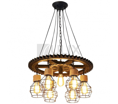 COLGANTE 7L E27 C/ENGRANAJE INDUSTRIAL