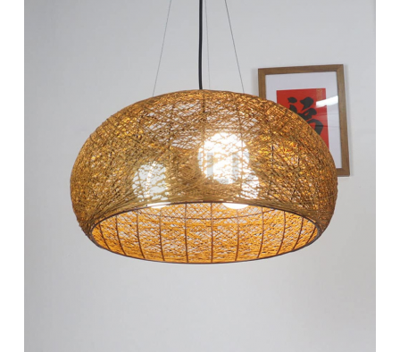 COLGANTE 3L E27 YUTE ESFERICO C/ BEIGE 40CM