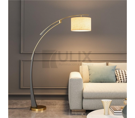 VELADOR DE PIE DORADO C/ NEGRO TIPO ARCO 180 CM