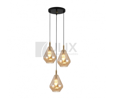 COLGANTE 3L E27 BASE REDONDA C/ TULIPAS LP-A25301