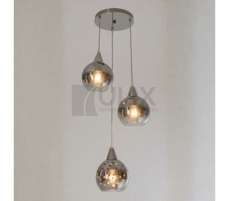 COLGANTE 3L BASE REDONDA CON GLOBOS BICOLOR LP-A52310