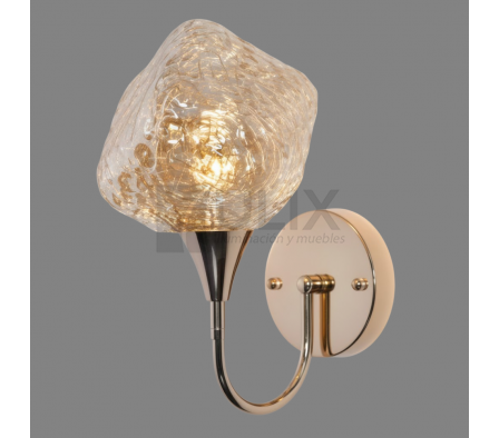 APLIQUE 1L E27 DORADO BRAZO CURVO C/ TULIPA LP-A25106