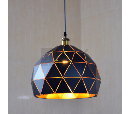 COLGANTE INDUSTRIAL NEGRO CON INTERIOR DORADO