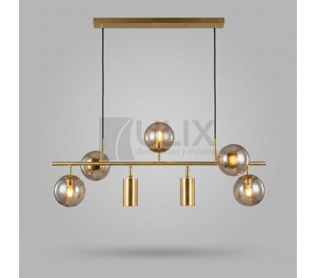 COLGANTE DORADO 7 LUCES