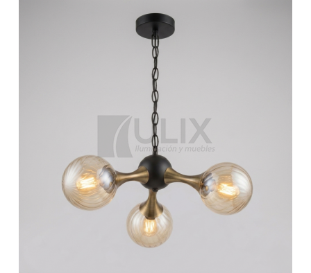 COLGANTE 3 LUCES DORADO