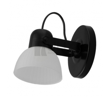 APLIQUE 1L E27 C/ TULIPA CORTA BASE RED. NEGRO 8232 FERRO