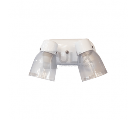 APLIQUE 2L E27 BASE OVAL C/ TULIPA LARGA BLANCO 8379 FERRO