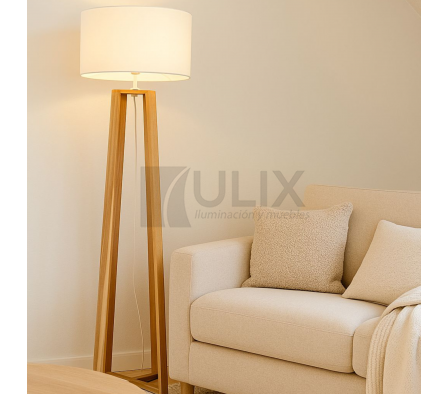 VELADOR DE PIE 4 PIE MADERA E27 GL