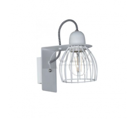 APLIQUE VINTAGE 1L BRAZO CURVO BLANCO FERRO