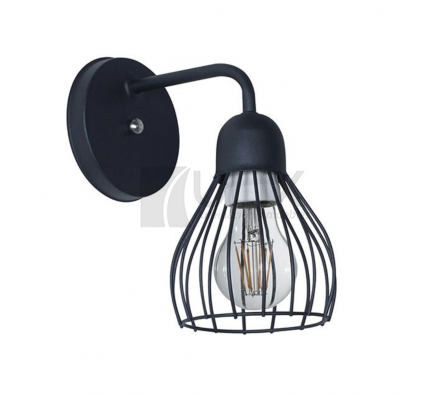 APLIQUE VINTAGE 1L BRAZO CURVO NEGRO FERRO 4807