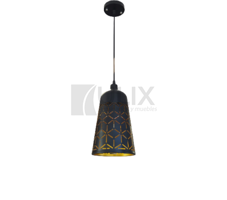 LP-S2502 COLGANTE 1L CAMPANITA NEGRO C/ COBRE