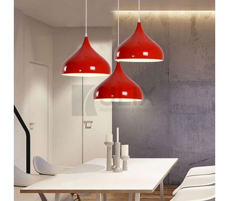 COLGANTE 1L TIPO CAMPANA 30CM ROJO S22126