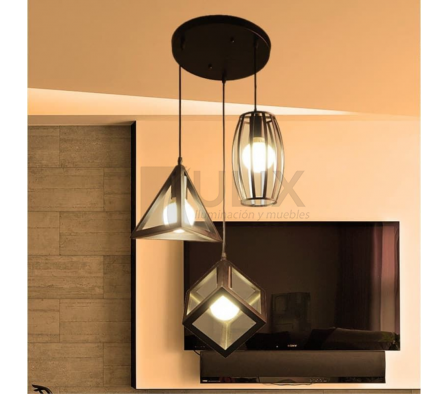 COLGANTE 3L E27 NG FIGURAS VINTAGE BASE RED. S22328