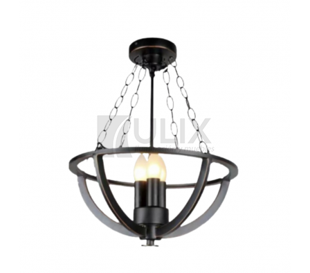 COLGANTE 3L METAL NEGRO SEMI ESFERA A32405