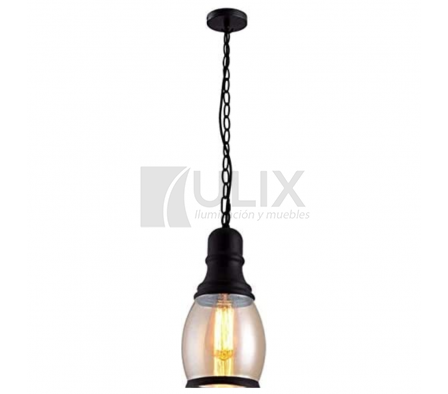 COLGANTE 1L E27 NG C/ VIDRIO PANZON A3602