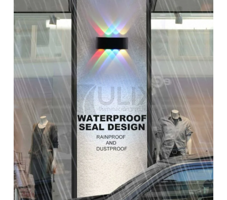 8201 APLIQUE 4 LUPAS 8W NEGRO LUZ RGB ECO 3059-4