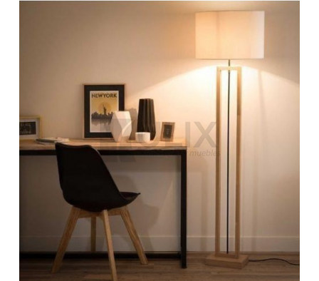 VELADOR DE PIE BASE RECTANGUAR 3P MADERA C/ METAL GALL