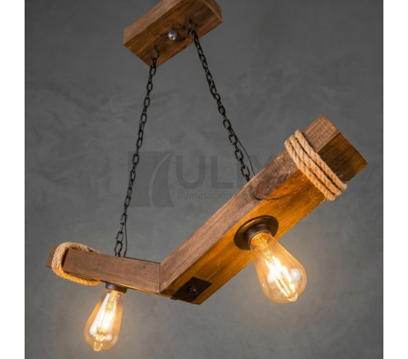 COLGANTE RÚSTICO MADERA Y YUTE