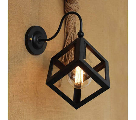 APLIQUE DE 1L BRAZO CURVO CABEZAL CUBO LP-BN5323