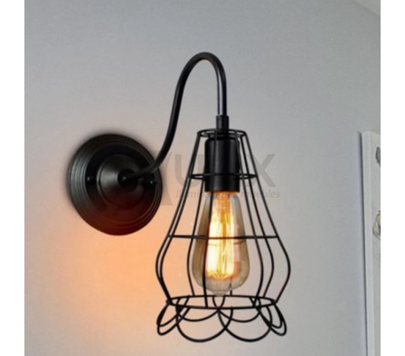 APLIQUE 1L VINTAGE ONDULADO BRAZO CURVO E27 BN5327