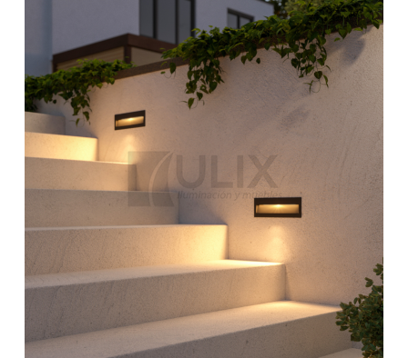 APLIQUE LED 3W RECTANG. DE EMB. NEGRO 3000K ECOV-2610