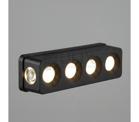 APLIQUE MULTIDIRECCIONAL 8W NEGRO CÁLIDO