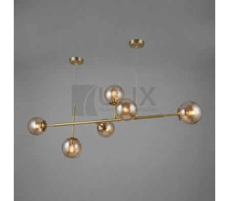 COLGANTE 6 LUCES DORADO LINEAL