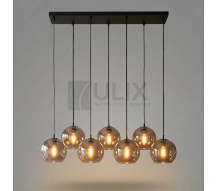 COLGANTE RAQUEL 7 LUCES AHUMADO