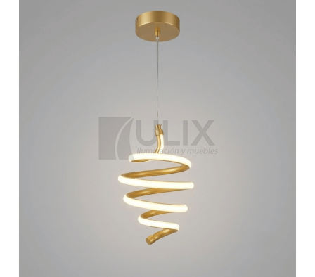 COLGANTE LED DORADO ESPIRAL 17W 3 TONOS
