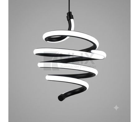 COLGANTE LED NEGRO ESPIRAL 17W 3 TONOS