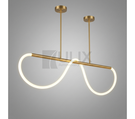 COLGANTE LINEAL LED DORADO LUZ CÁLIDA