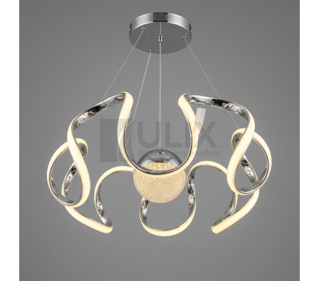 COLGANTE 3 LUCES FORMA ELIPTICA  CON GLOBO