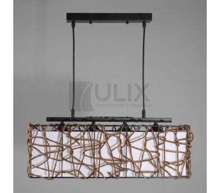 COLGANTE 2 LUCES RECTANGULAR E27