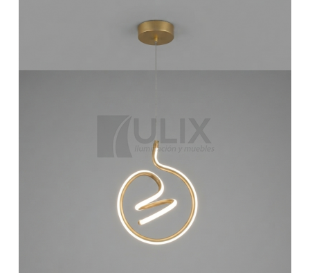 COLGANTE LED ESPIRAL DORADO