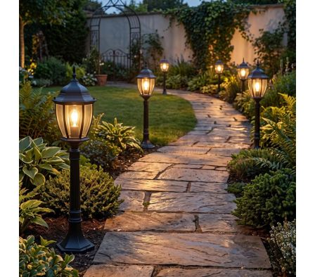 FAROL PEDESTAL NEGRO 75cm