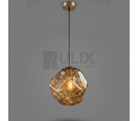 COLGANTE CRISTAL SOPLADO AMBAR CÁLIDO 1 LUZ